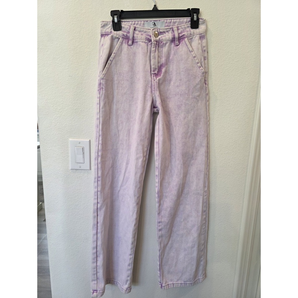 Flying Angel Mid Rise Jean Sz 3 Lilac Purple Acid Wash Wide Leg UniqueFunky Trap